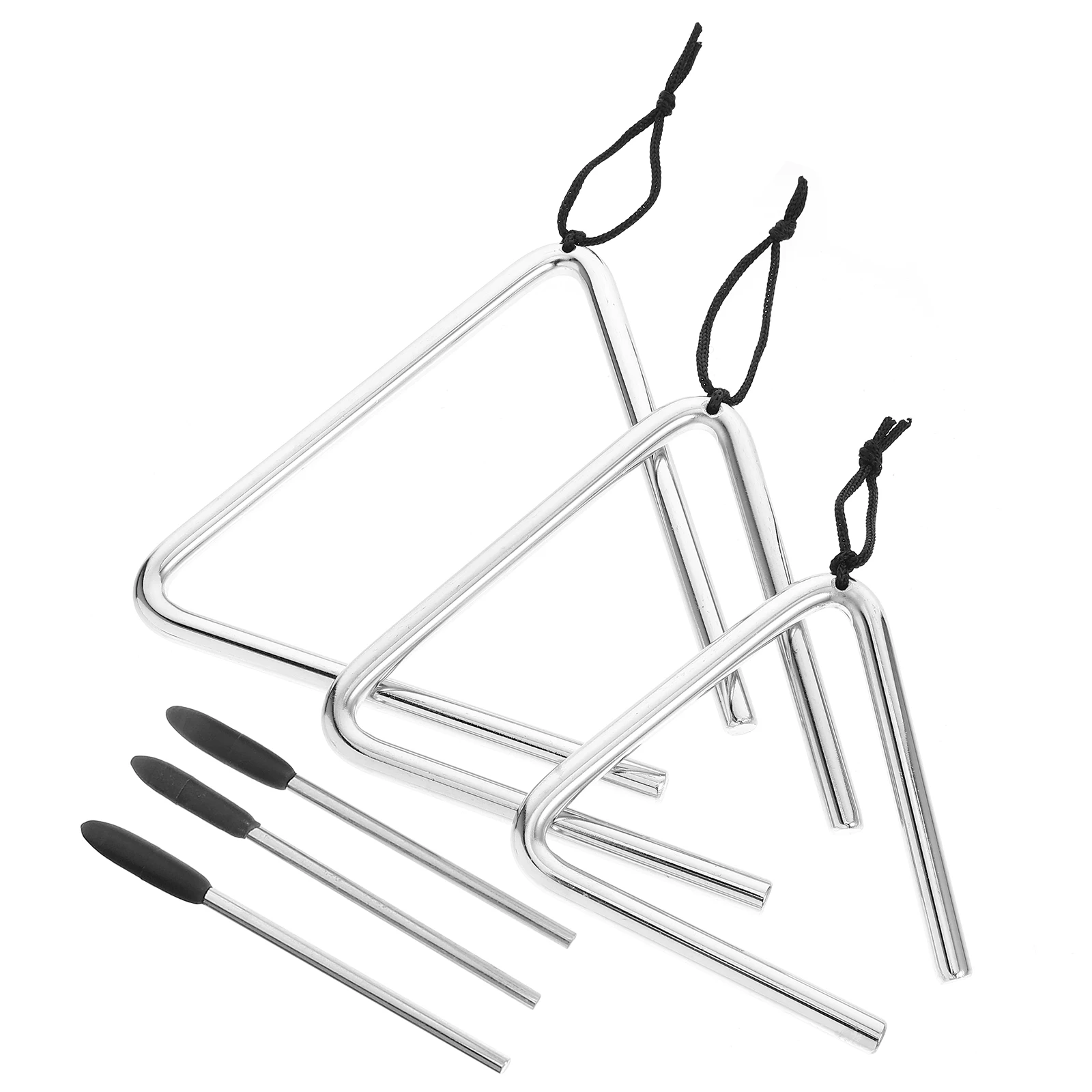

Triangle Iron Set 3 Piece 4 5 6 Inch Musical Instruments for Kids Triangle with Striker Percussion Educational Toys Music