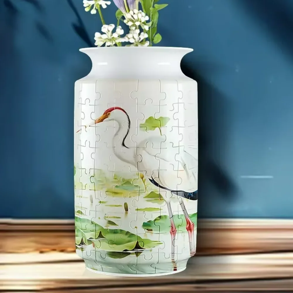 

3D Puzzle Vase Flower Bouquet Waterproof Planter Cute Jigsaw Toy Building Block Assembly Bottle Housewarming Home Decor Gift