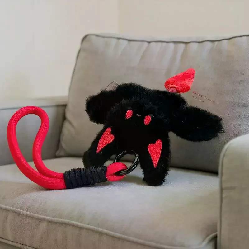 Halloween Inspired Little Devil Bat Plush Doll Keychain; Unique Lanyard Keyring Bag Pendant Birthday Gift for Girls