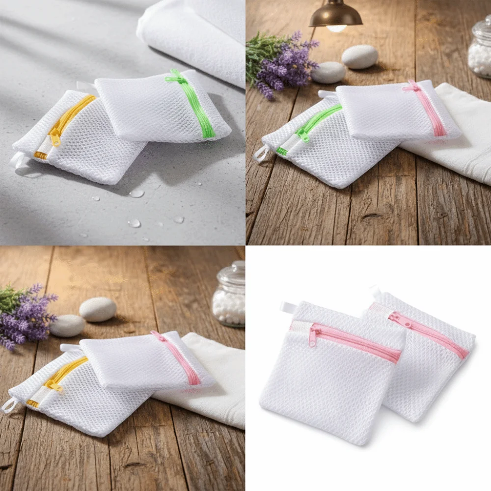 Simple Mini Small Mesh Laundry Bag Single-Layer Mesh Machine Zipper Bag Polyester Zipper Scent Beads Special Bags Travel view 4