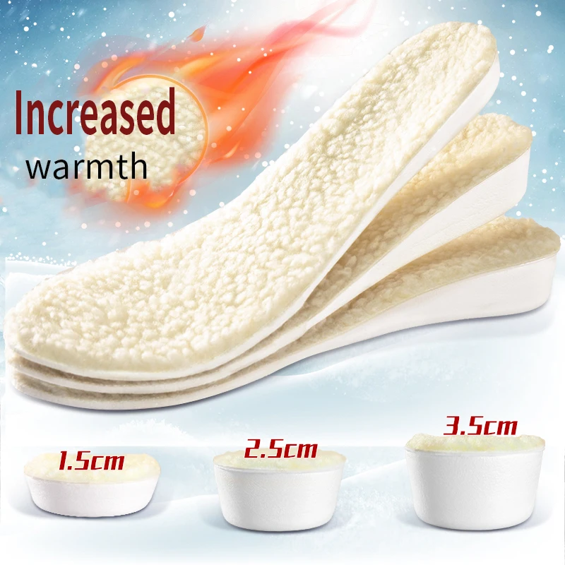 Invisible Height Increase Insoles Heated for Feet Warm Memory Foam Thermal Insole for Women Winter Orthopedic Elevator Insoles