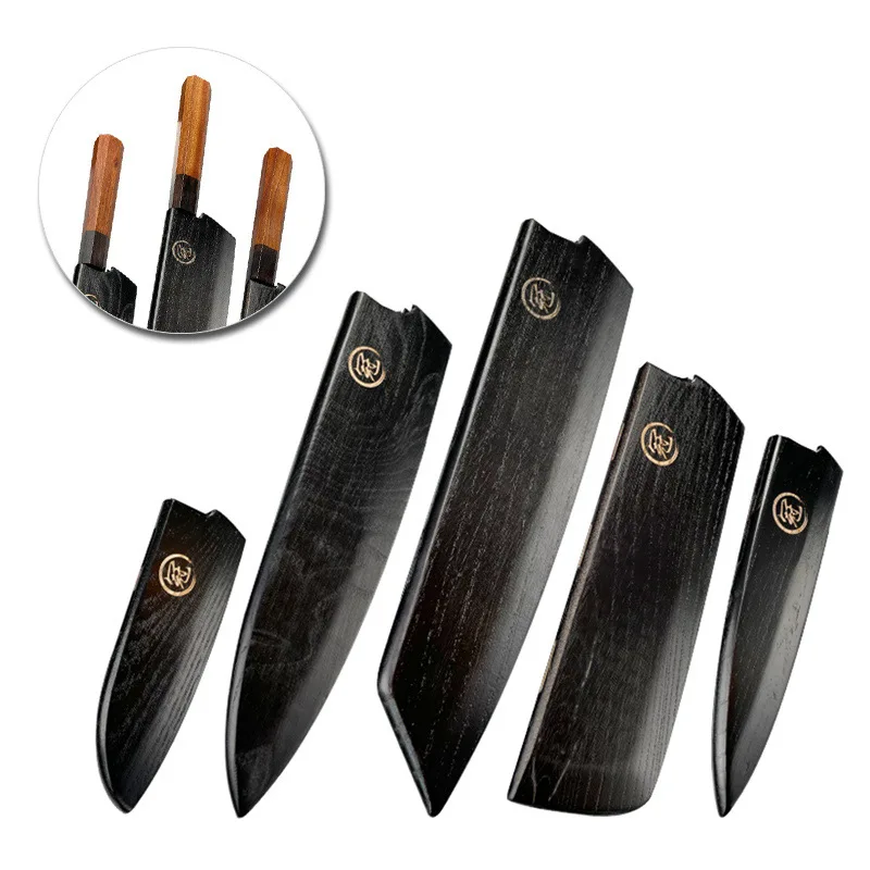 Japanese Chef Kitchen Knife Sheath Scabbard Portable Universal Wooden Knife Cover Knife Blade Protector Cover Edge Guard Case