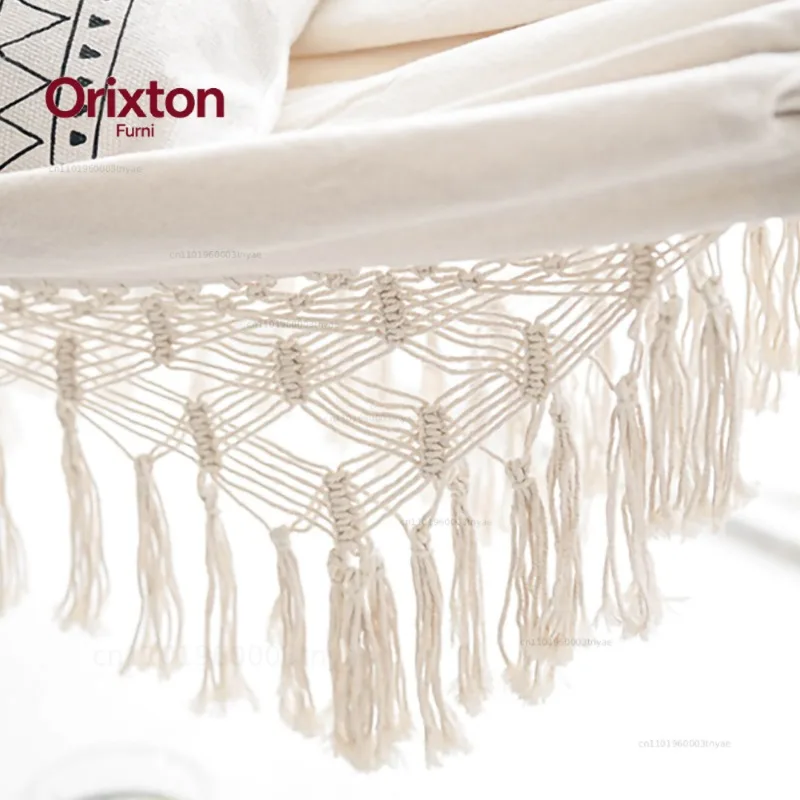 Large 2 Person Hammock Boho Style Brazilian Macrame Fringed Deluxe Double Hammock Net Swing Chair Indoor Hanging Swing