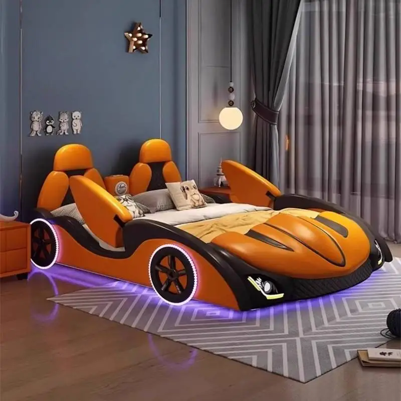 Luci Bianche Letti per bambini Decorazione Sicurezza Letti per bambini semplici in legno personalizzati Design singolo Moderno Lettino Per Bambini Mobili per la casa