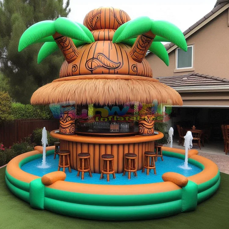 Outdoor Leisure Bounce House Adults Floating Inflatable Platform Party Water Swimming Pool Pub Bar