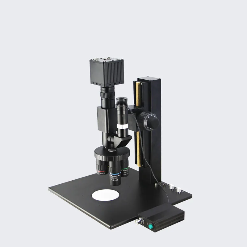 Metallurgical Microscope with LED Point Light Source and Measuring 5X 20X Apochromatic Objectives for Metal