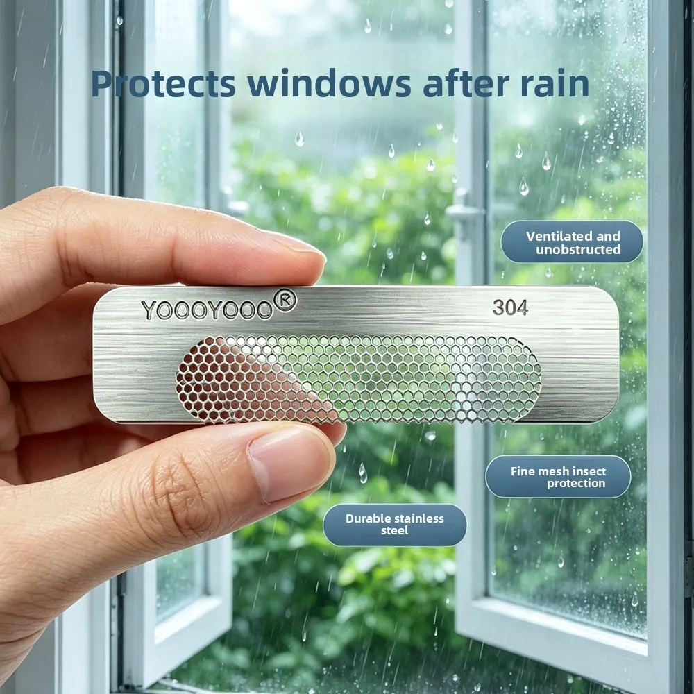 304 Stainless Steel Mosquito Proof Sticker Self Adhesive Window Door Screen Plastic Steel Window Drain Hole Blocking Cockroaches