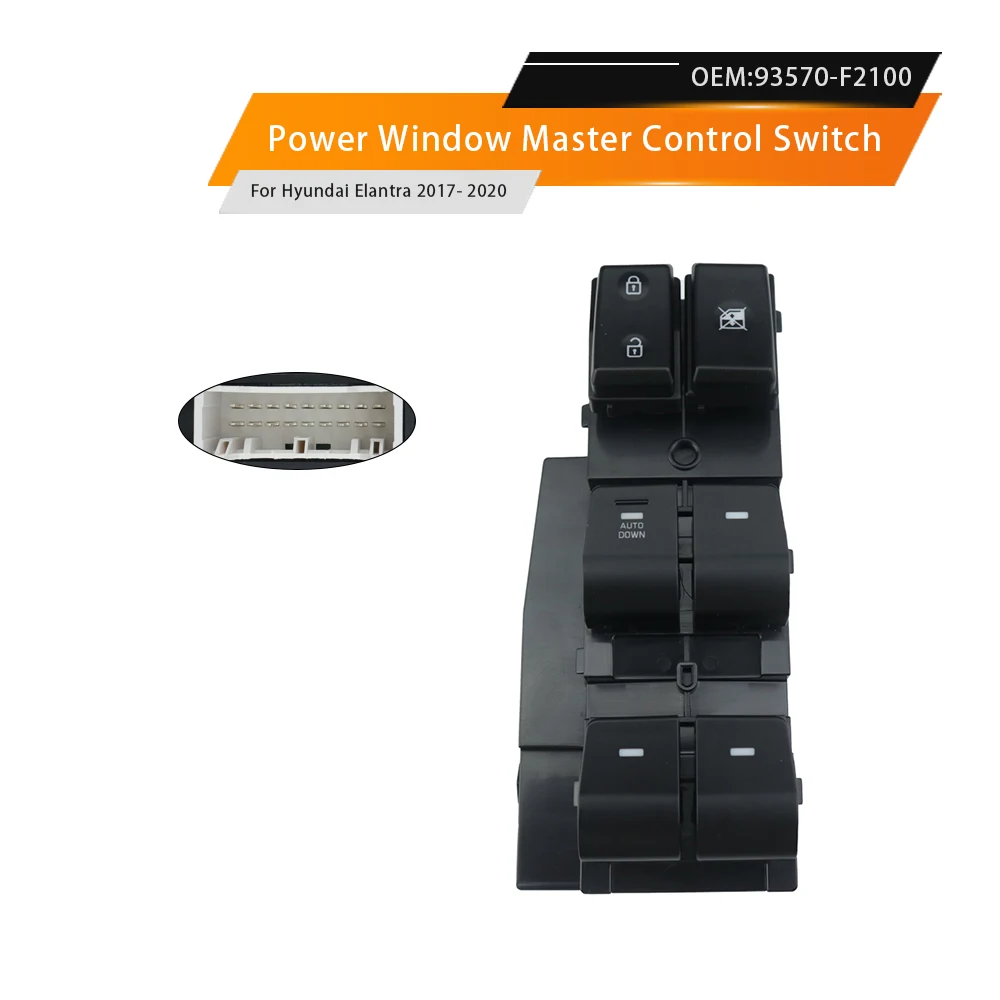 Bouton de commande de lève-vitre électrique 93570-F20004X 93570-F2100, conduite à gauche, pour Hyundai Elantra 2017 2018 2019 2020