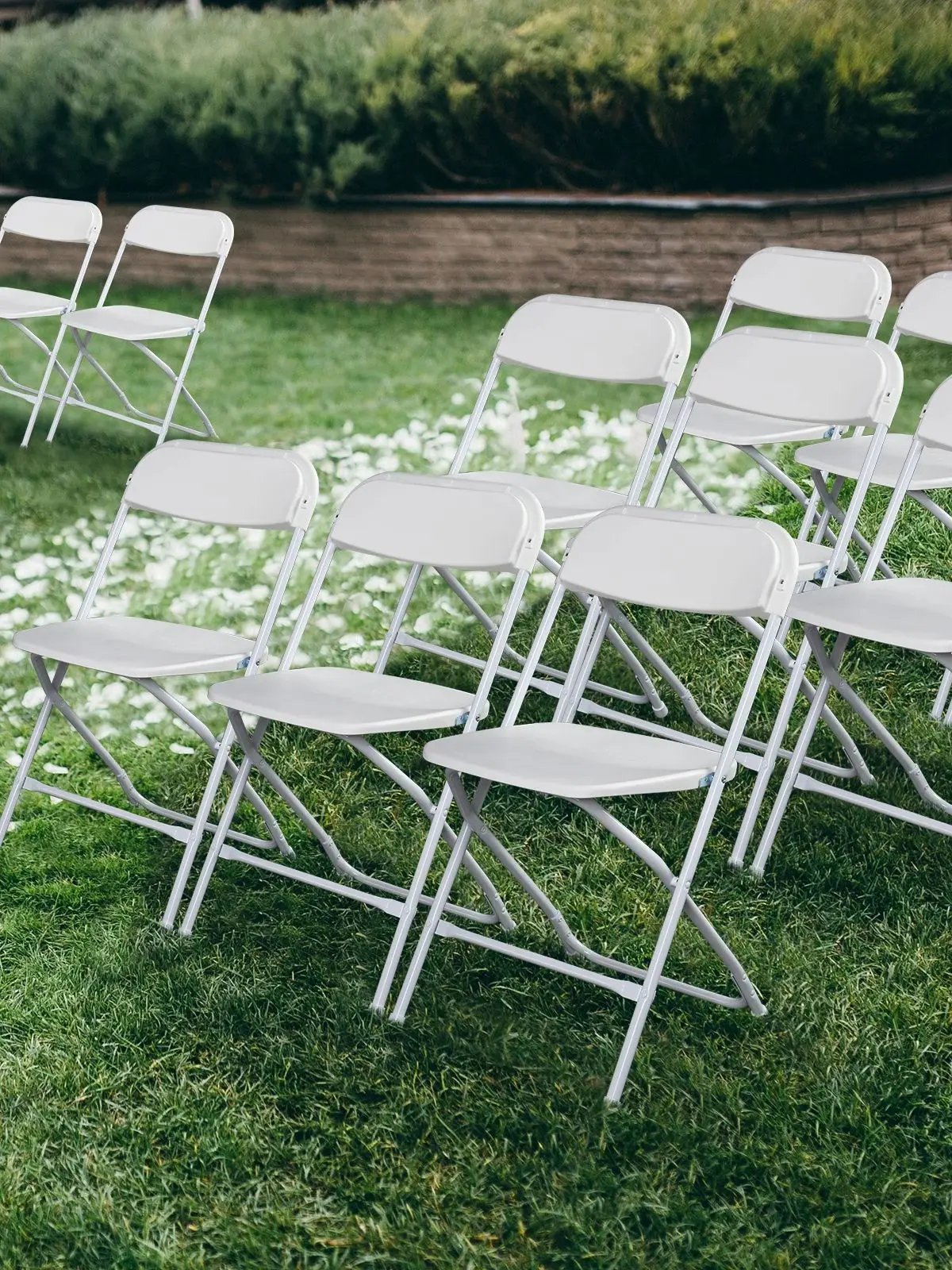 6pcs Injection Molding Classic Garden Plastic Folding Chair White