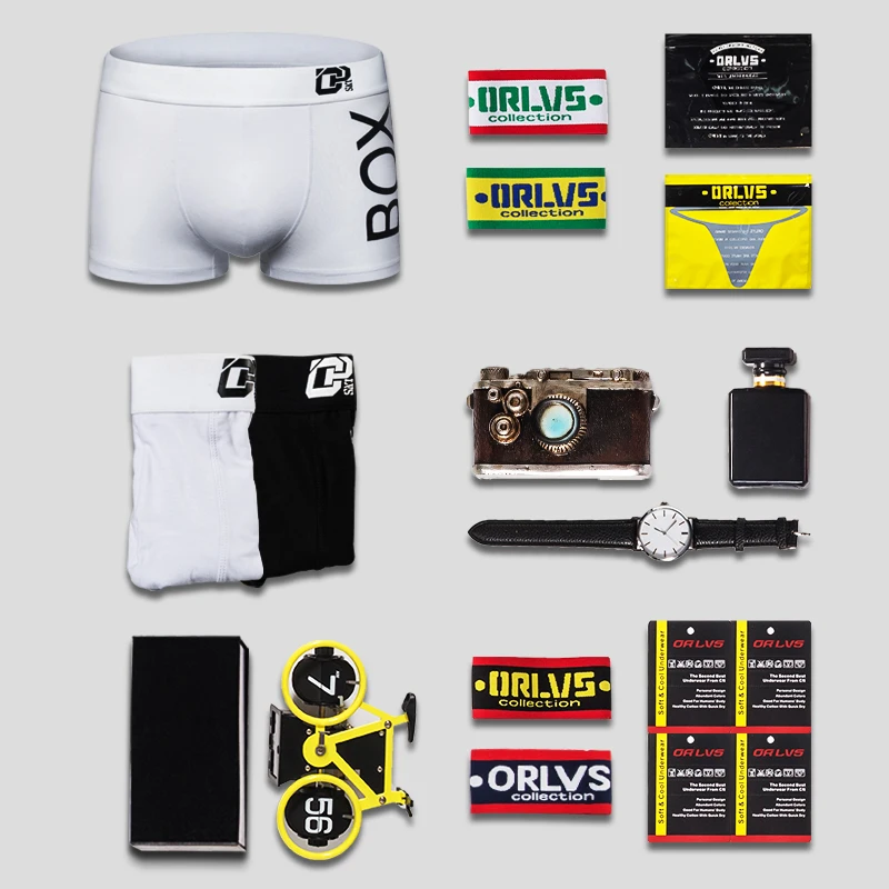 ORLVS-Roupa Interior Sexy Masculina, Boxer Algodão Macio, Cuecas Masculinas, Calcinhas Masculinas, Shorts Bolsa 3D, Calças Compridas, Cuecas