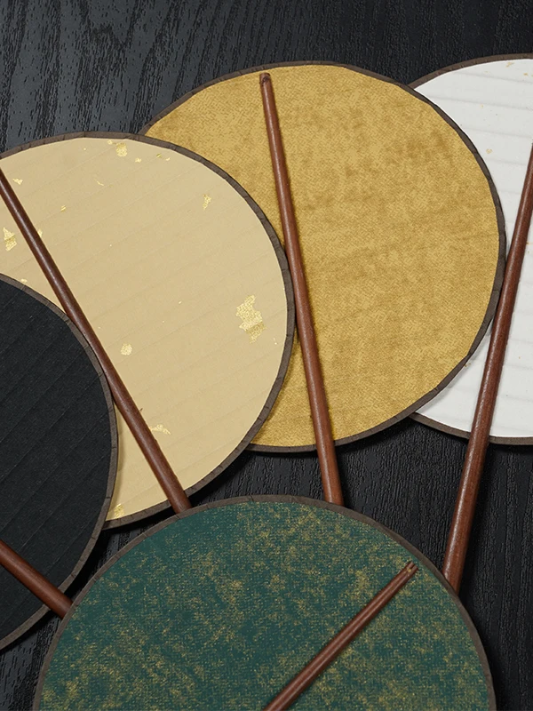 Double-Sided Calliaphy Fan Traditional Chinese round Paper Fan Wooden Frame Retro Sle Creative Cultural Product Chopsti... view 3