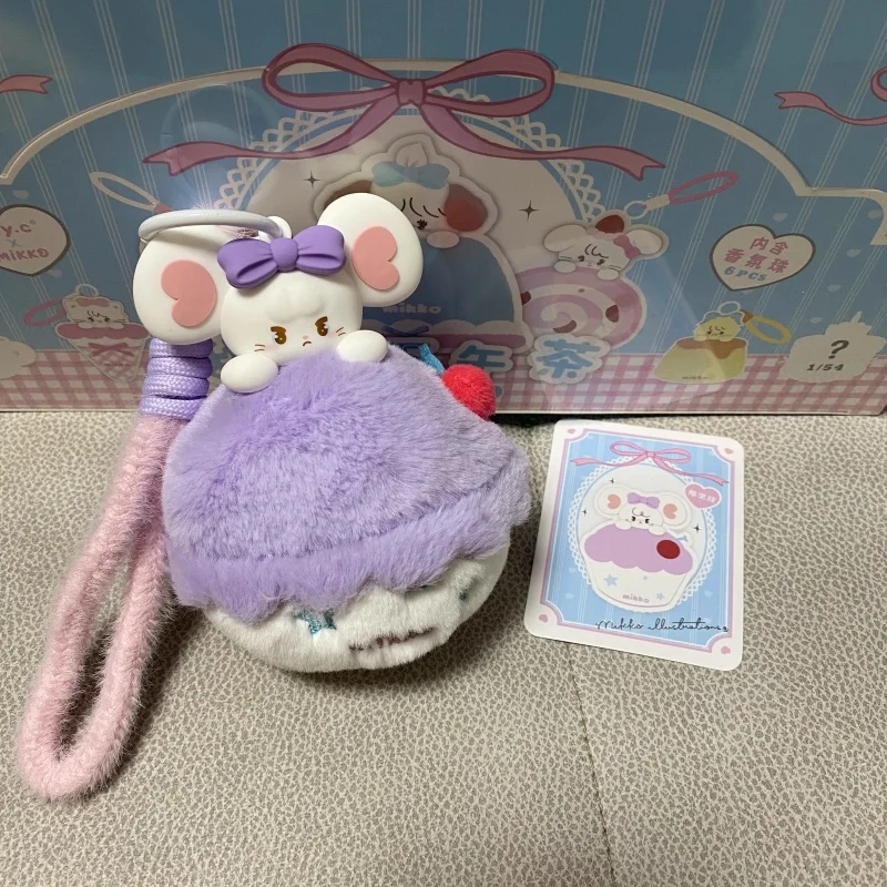 Em estoque genuíno mikko querida chá da tarde série pingente de pelúcia caixa cega mochila bonito sobremesa pingente brinquedos presente aniversário