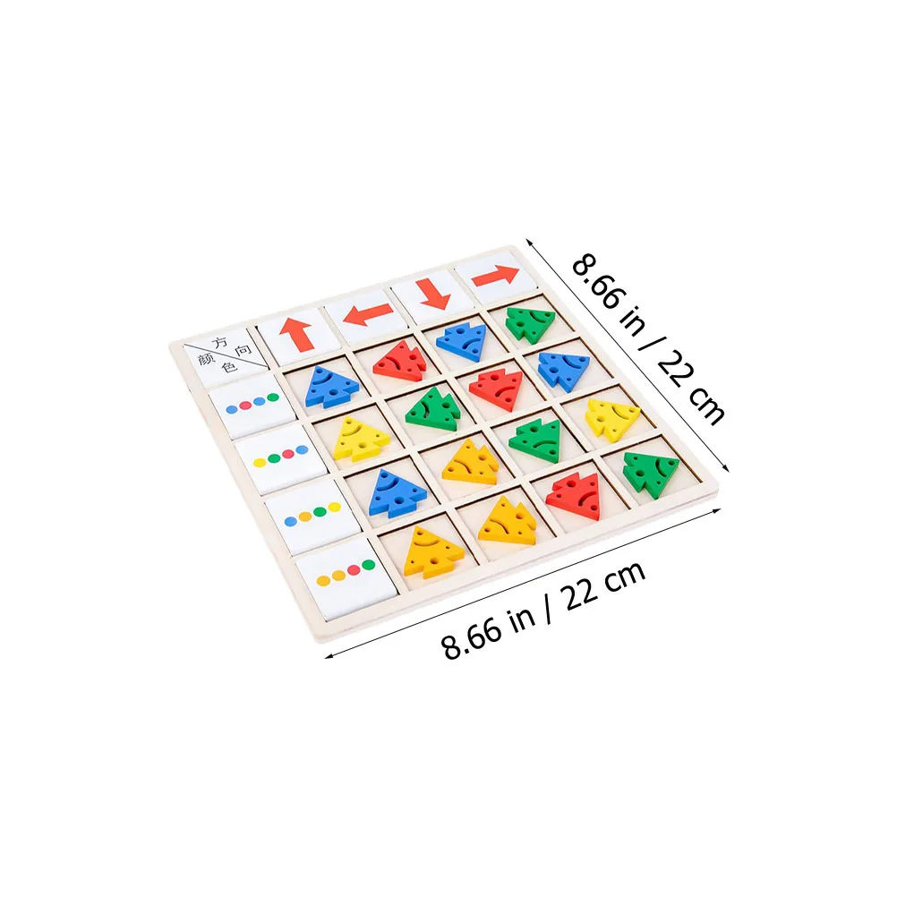 1-set houten puzzel voor peuters Kleurrichting Cognitief leerspel Bouwsteen Educatief speelgoed voor kinderen Intellectueel