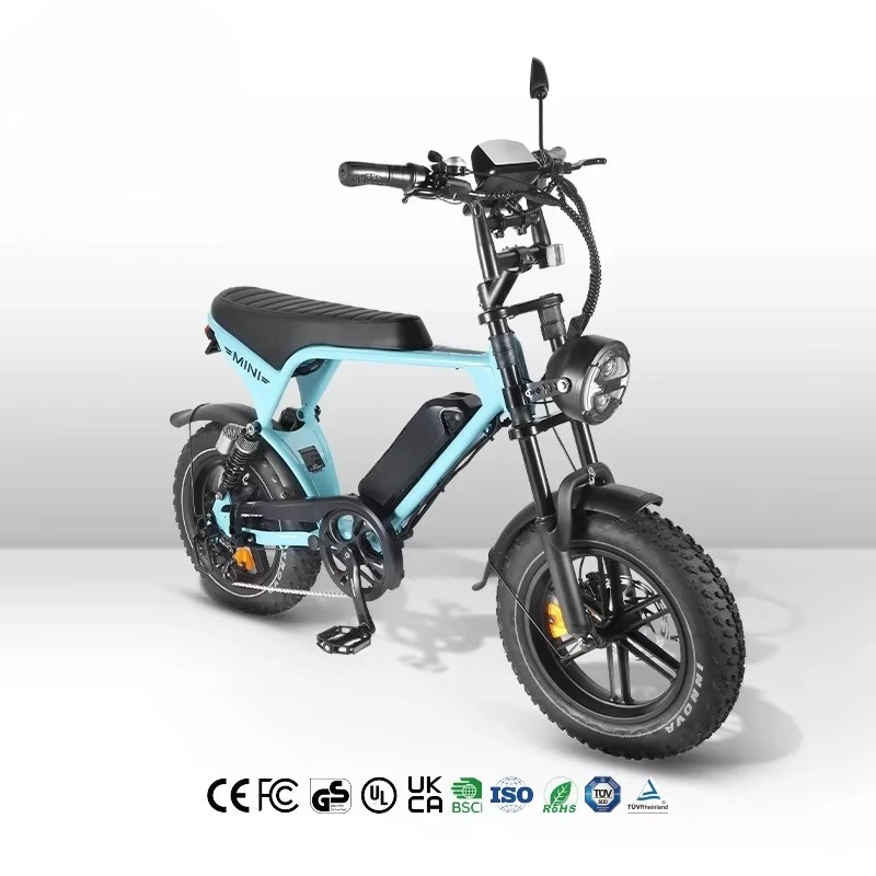 

Zuimi Высококачественный мини-электрический гибридный велосипед V8 16-дюймовый мини-велосипед с толстыми шинами и гидравлическим тормозом Fatbike мощностью 250 Вт, итальянский склад