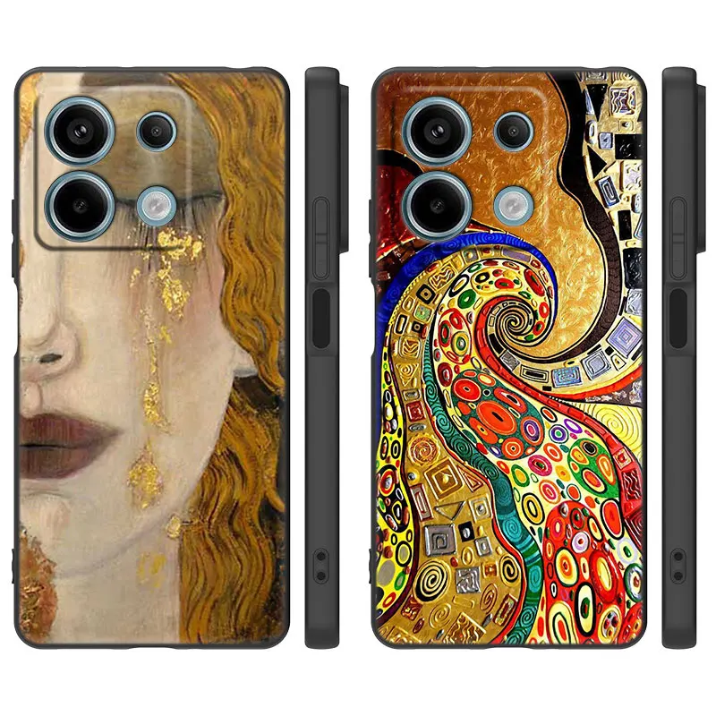 Kiss by Gustav Klimt Cartoon Case For Xiaomi Redmi Note 13 Pro Plus 5G 11T 10T 9S Pro Redmi 13C 12R 12C 10C 10A 9T 9C 9A 70 Pro