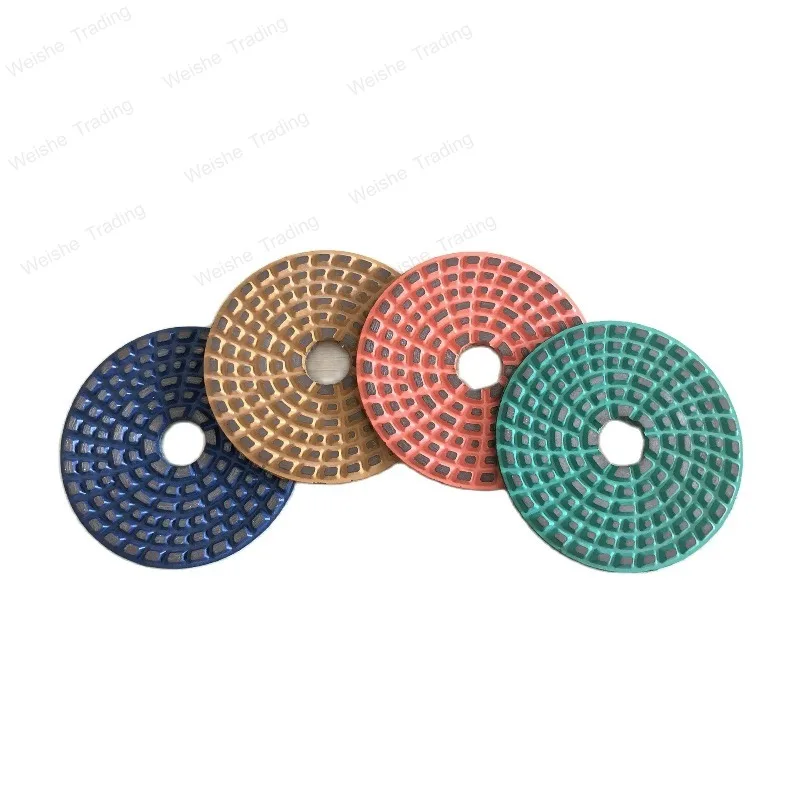 3Pcs 4 Inch 100mm Flexible Abrasive Metal Polishing Pad For Stone Marble And Granite Polishing And Cleaning