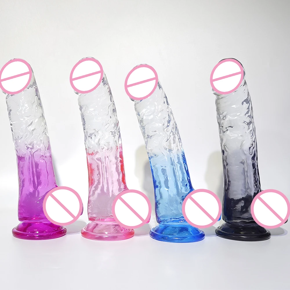 Moonuo Women's Masturbation Crystal Vision Transparent Gradual Color Soft Colloid Healthy Soft gel Women's Masturbation Toys