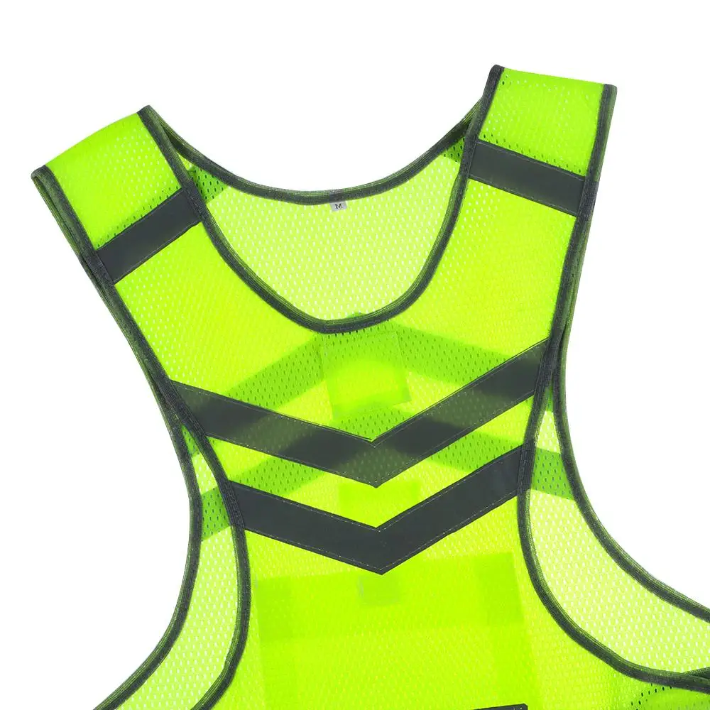 Green Reflective Clothes Safety Vest With Reflective Strips No Sleeve Warning Safety Wear For Outdoor Construction Workwear