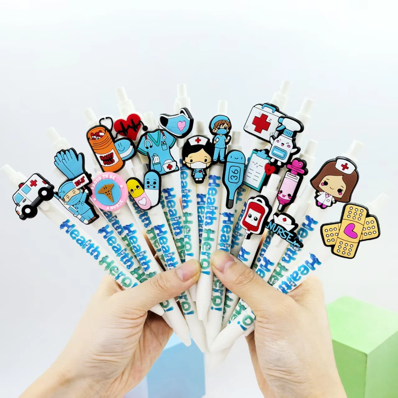 

10 шт./20 шт., медицинские шариковые ручки с принтом белой серии, креативные канцелярские принадлежности с принтом героя здоровья, подарок для врача и медсестры