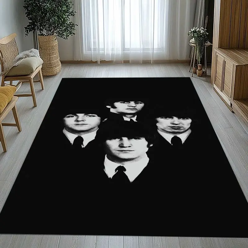 3D Fab Four The B-Beatles Abbey Road Rock Band Non-Slip Large Area Rug for Living Room,Bedroom Carpet Mat for Sofa,Home Decor