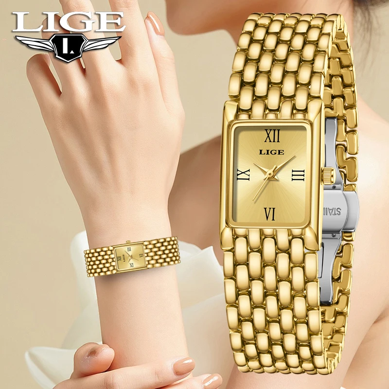 

Новые элегантные часы LIGE, женские модные роскошные кварцевые наручные часы, повседневные водонепроницаемые часы со стальным ремешком, женские часы, подарки, Reloj Mujer
