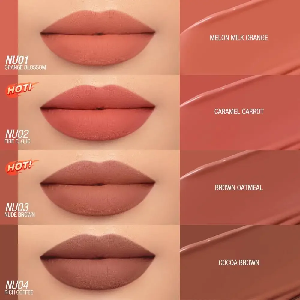 Rossetto opaco in velluto Ultra pigmentato Lucidalabbra impermeabile a lunga durata A prova di sbavature Macchia labbra idratante non appiccicosa