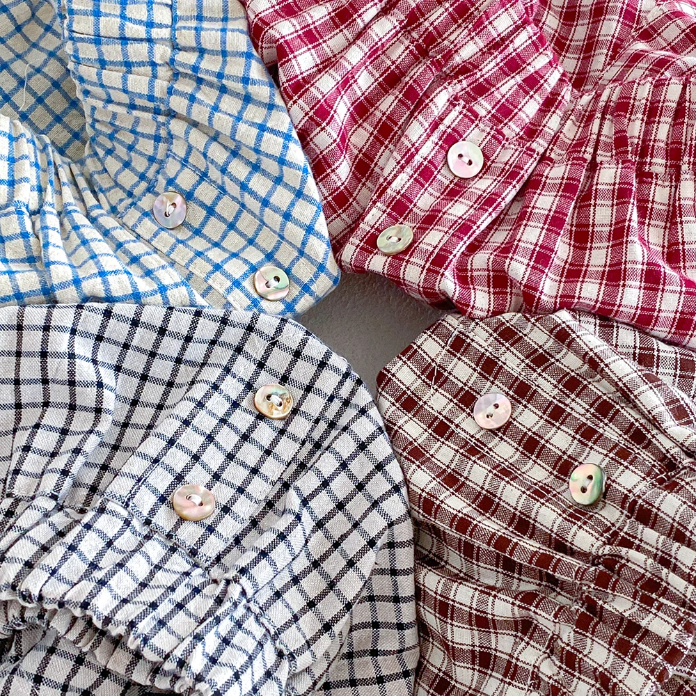 Baby Mädchen Jungen Karierte Shorts Neugeborene Weiche Bequeme Baumwolle Kleinkind Elastische Taille Dreieckige Kurze Hosen für den Sommer Shorts für 0-3 Jahre – Detail 4