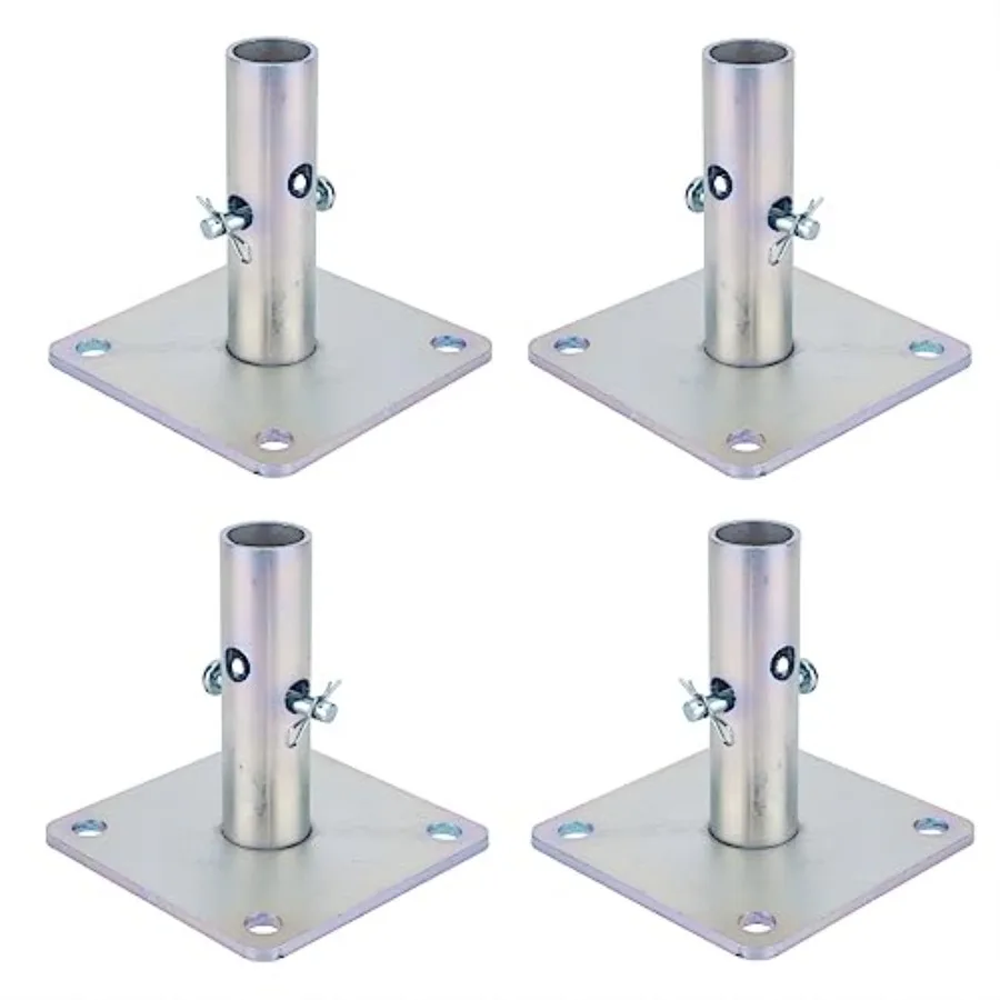 

5"x5"x1-5/16"OD Galvanized Scaffold Base Plates Silver 4Pack.