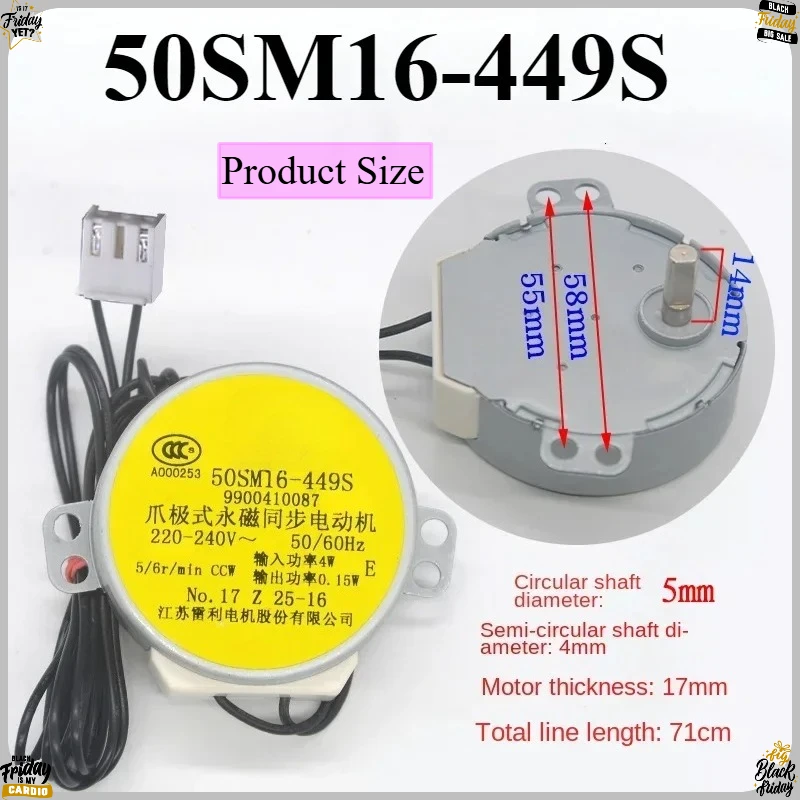 New for Mitsubishi Air Conditioner Swing Synchronous Motor  Left/Right Sweep Stepping Motor 50SM16-449S/228S