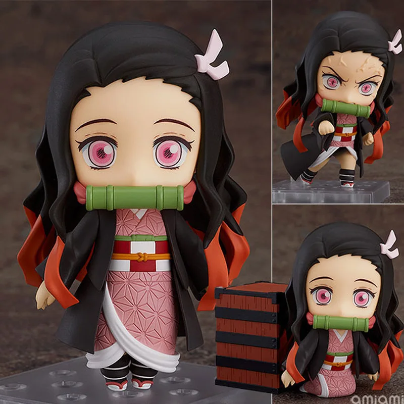 

10CM Anime Demon Slayer Kimetsu No Yaiba Kamado Nezuko Action Figures kawaii PVC Joint replaceable Figure Model Toy Gift