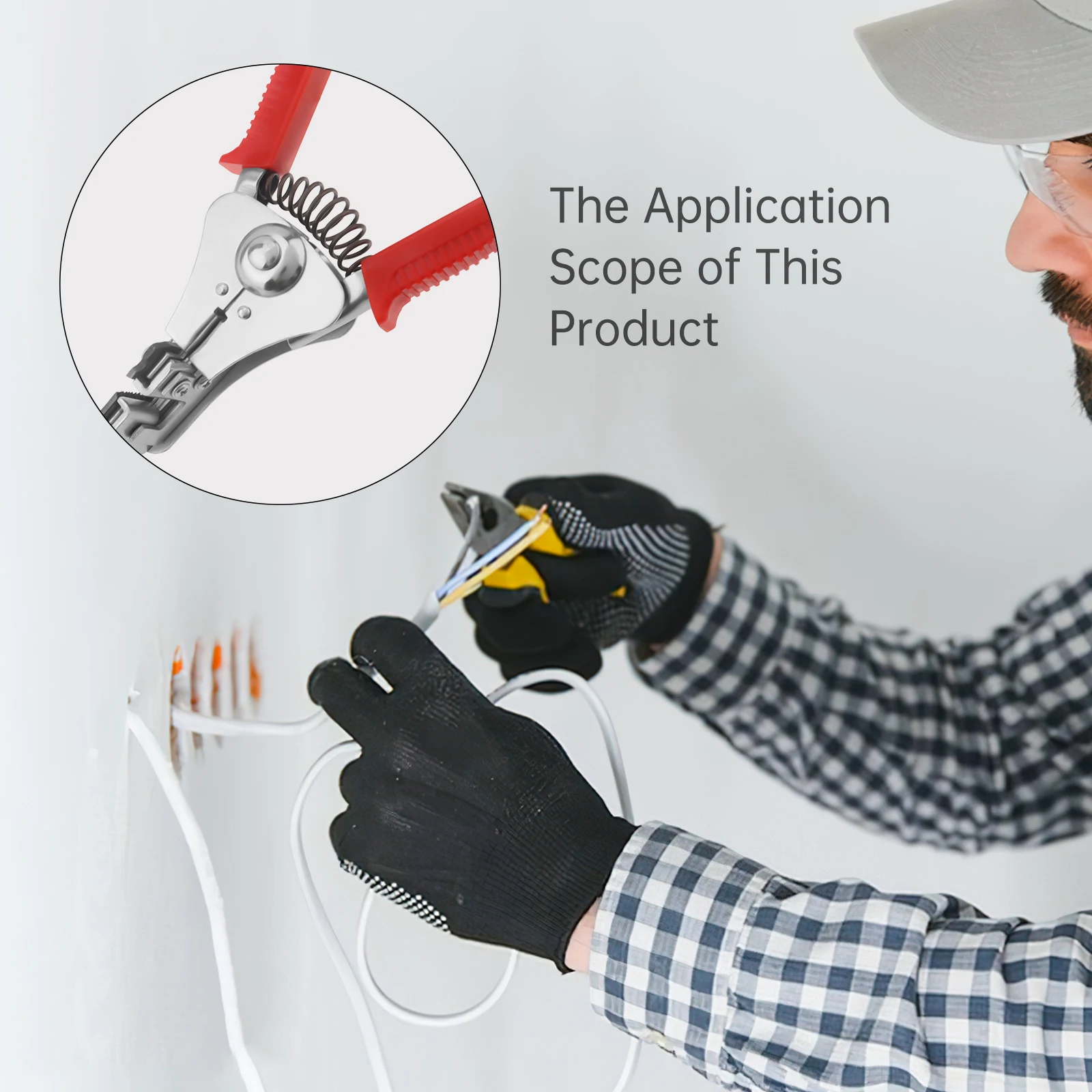 Multifunction Wire Cutter Automatic Wire Stripper Crimping Pliers for Broken/Tight/Stripping Line for 10-24AWG Electrical Wire