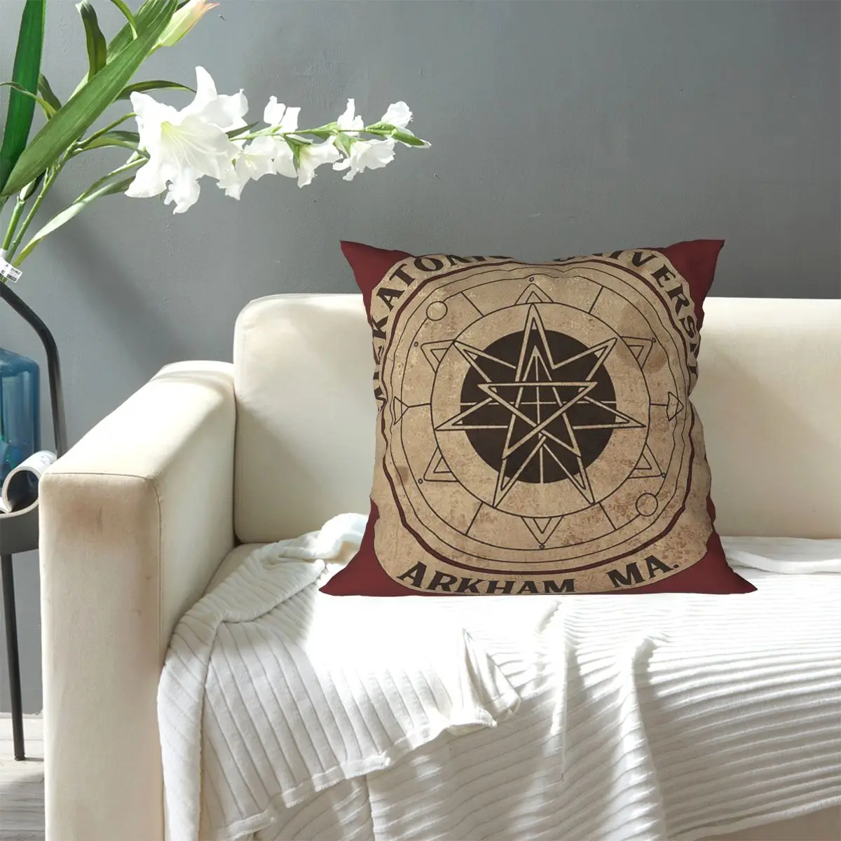 Miskatonic University Square Pillowcase Pillow Cover Cushion Zip Decorative Comfort Throw Pillow for Home Living Room
