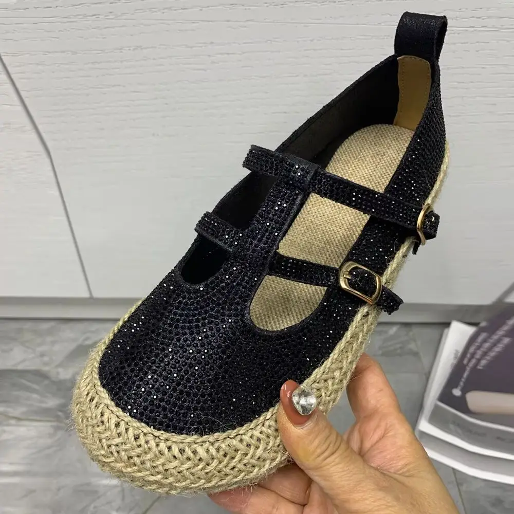 Fashion Luxury Brand Women Shoes Rhinestone Ladies Flats Shoes Plus Size Mullers Non-Slip Female Summer Shoes For Women