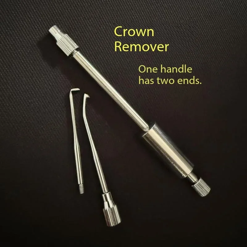 1Set High Precision Stainless Steel Dental Crown Remover Set Double Head Manual Control Crown Removal Instrument for Dental Lab