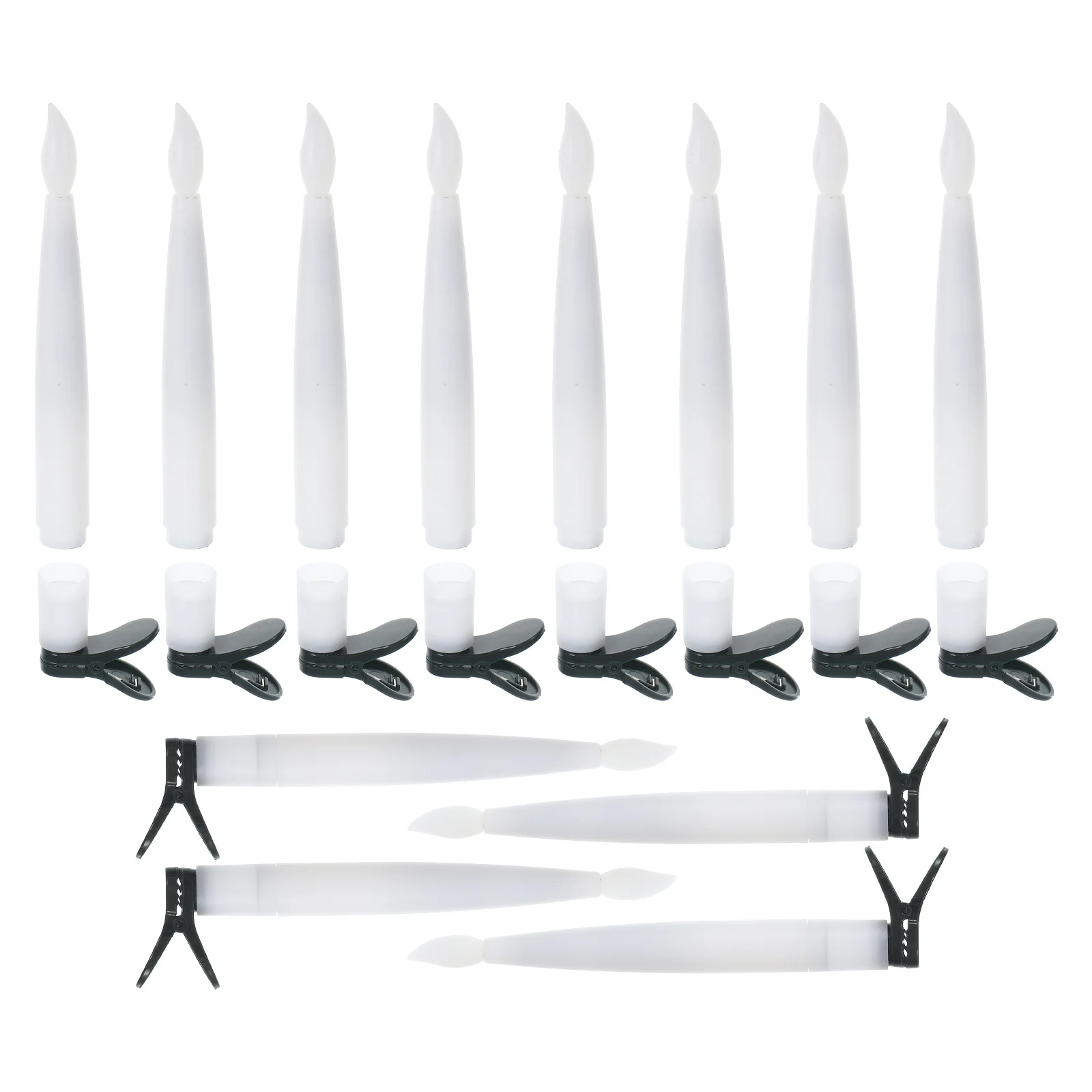 

12Sets Clip on LED Christmas Tree Candles Warm White Flickering Operated Lights Holiday Decor Clip on