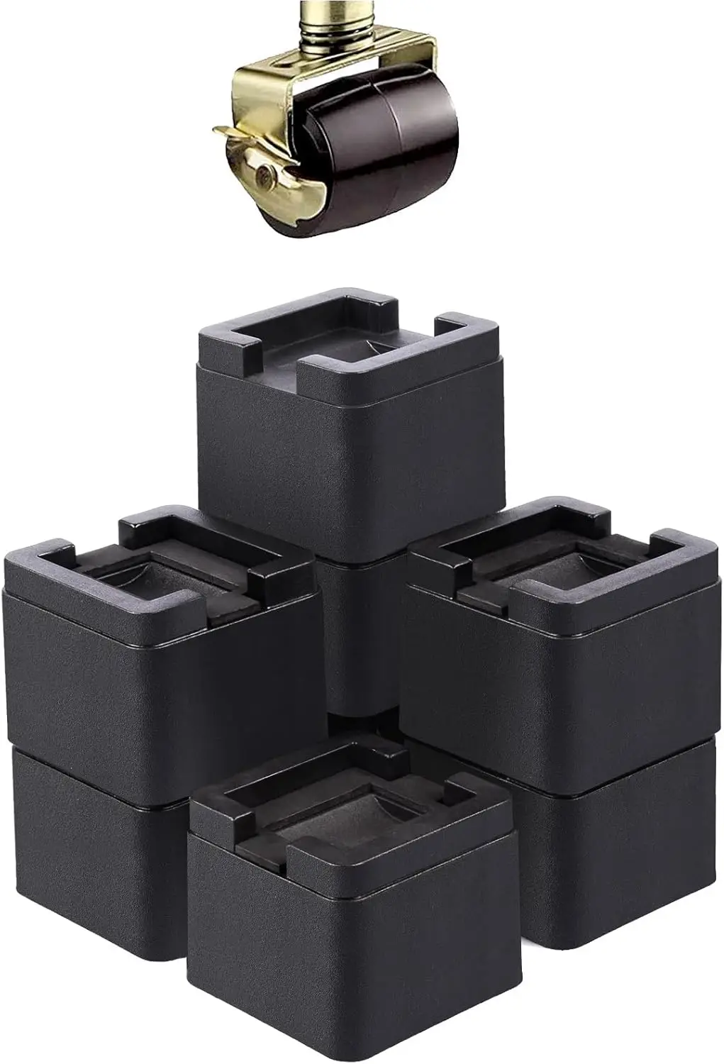 

3 Or 6 H Bed Risers Heavy Duty Adjustable Furniture Risers Bed Raisers Fit To Wheels Of College Bed, Sofa And Table, Couch 8