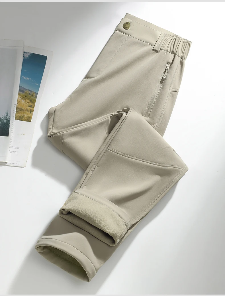 EUMERGX Herren Winter-Fleecehose Wasserdicht Winddicht Thermische Arbeitshose Wandern Trekking Bergsteigen Sport Warme Hose – Detail 24
