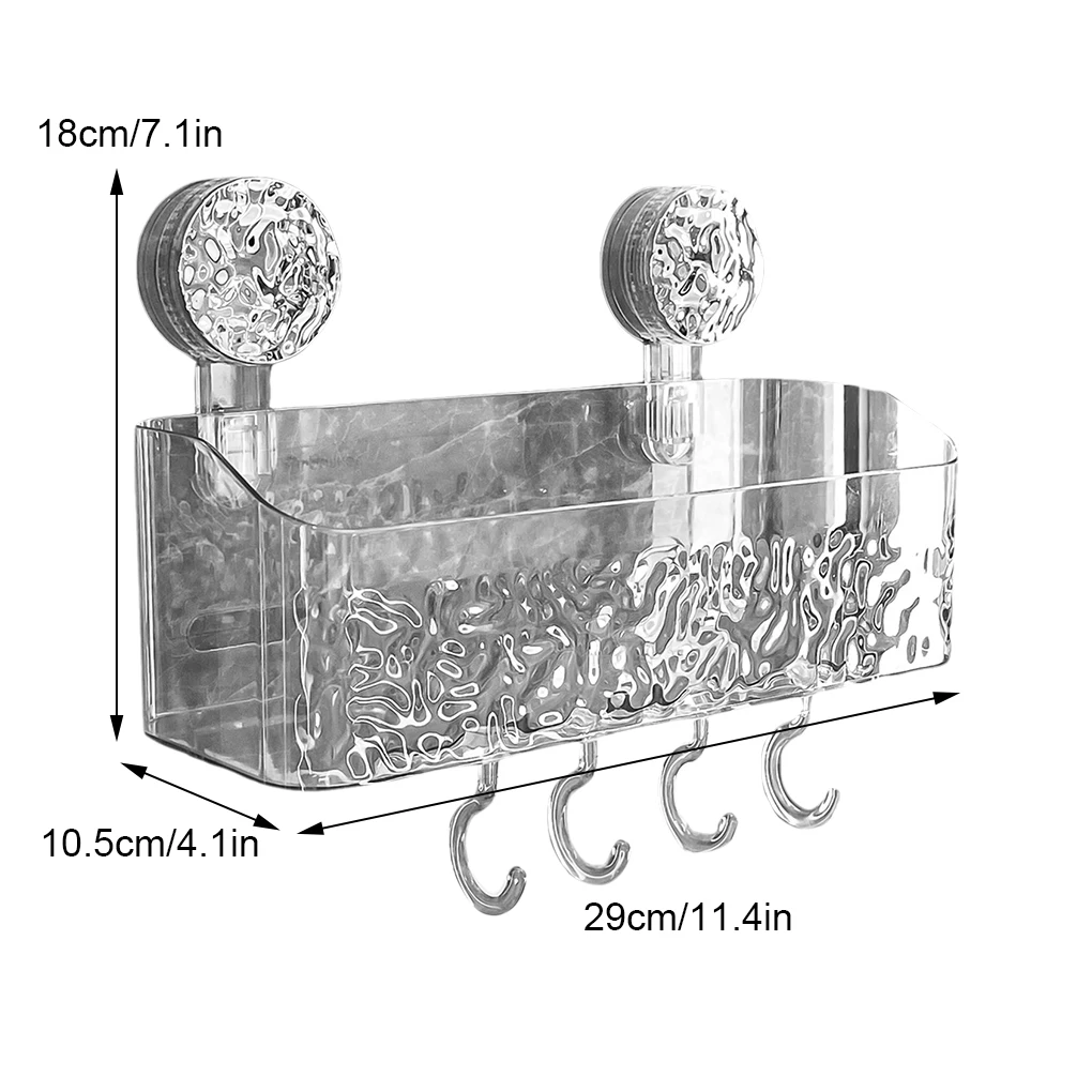 Bathroom Suction Cup Storage Rack Transparent Rack Light Luxury Style Glacier Pattern Suction Cup Shelf Punch-Free Sorting Box