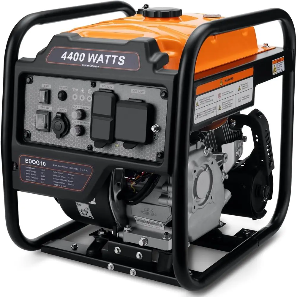 

4400-Watt Gas-Powered Portable Inverter Generator with Low Noise, Ideal for RV and Home Backup Use