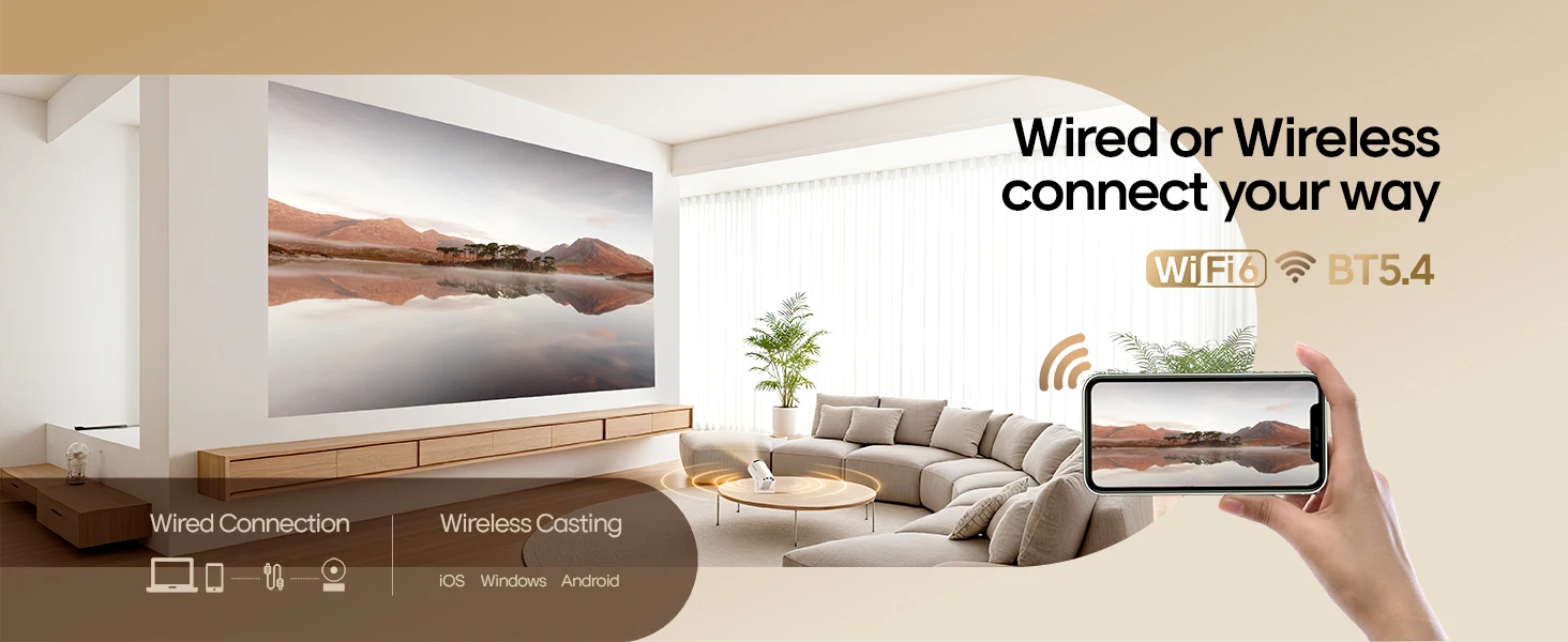 Magcubic-Projektor 8K Android 14 HY300 Pro Dual Wifi6 290ANSI Allwinner H726 BT5.4 1280 * 720P Cinema Outdoor tragbarer Projektor – Detail 6