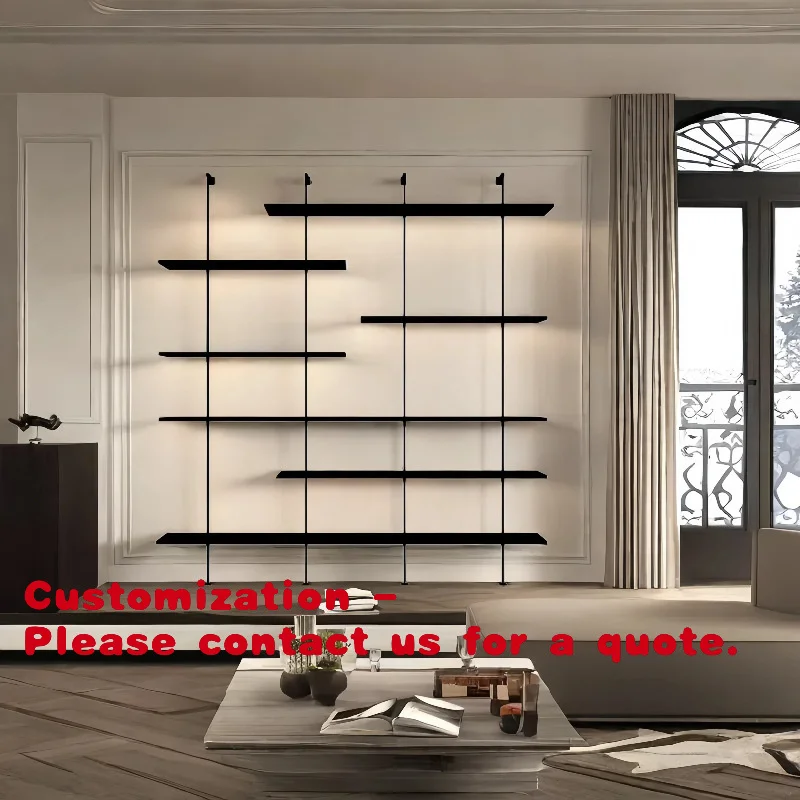 

Customize.Wall-Mounted Storage Rack Integrated Living Room Display Rack Wall Storage Cabinet Office Bookshelf with Light Display