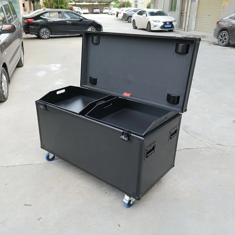 Waterproof Black Cable Trunks Flight Road Case For Storage Transport Fiberglass Cable Wire