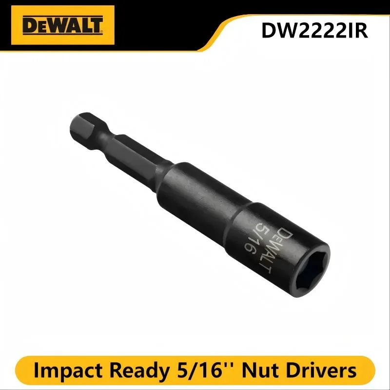 DEWALT DW2222IR Impact Ready 5/16'' Nut Drivers - 1/3/5/10 Pcs, Heavy-Duty for Impact Drills/Wrenches, Fastening & Repair Tasks