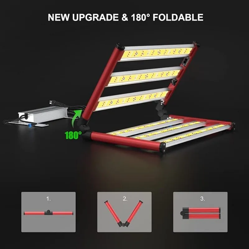 LED Grow Lights,Full Spectrum Grow Light with UV IR,Plant Bar Style Grow Light Foldable & Dimmable for Indoor Growing Commercial