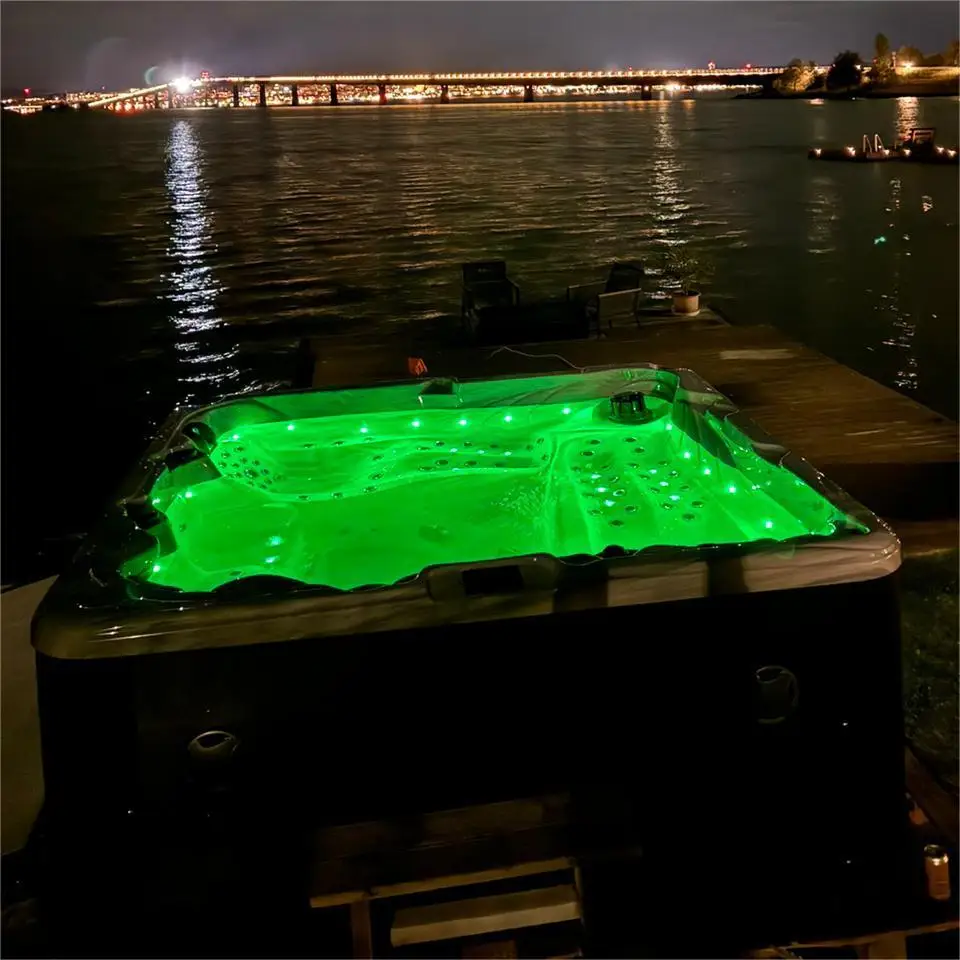 Custom Outdoor Heated Spa Large Space 140 Jets Luxury Whirlpool Tub Massage Jets Balboa Outdoor Jacuzzier Hot Tub For Villa Gard