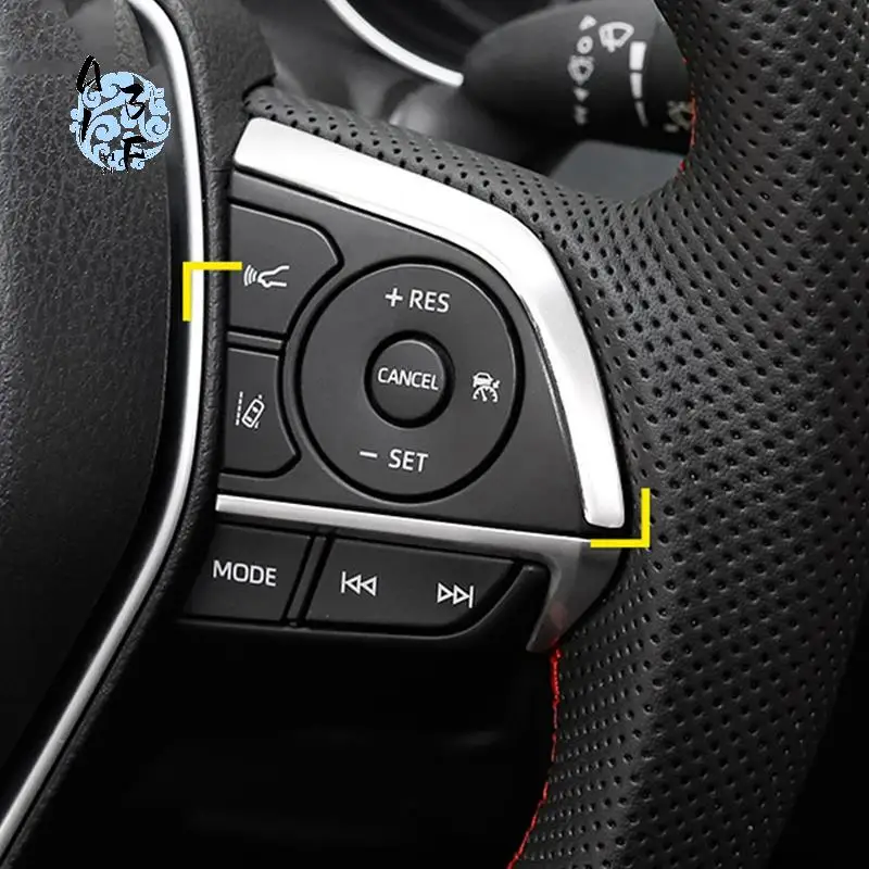 

A13F-2PCS Car Styling Stainless Steel Interior Stickers For Toyota Camry XV70 2017 2018 Steering Wheel Trim Cover Accessories