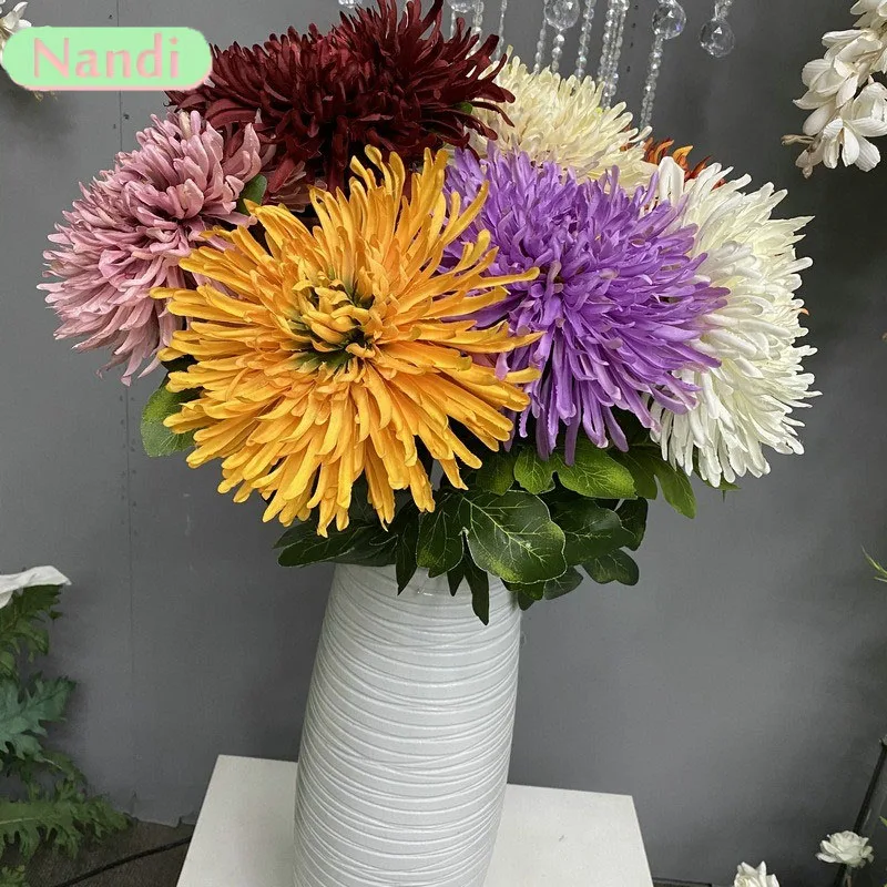 Simulierte einzelne Drachenklaue Chrysantheme gefälschte Blume Wohnzimmer Schlafzimmer Desktop Platzierung Weihnachtsdekoration – Detail 1