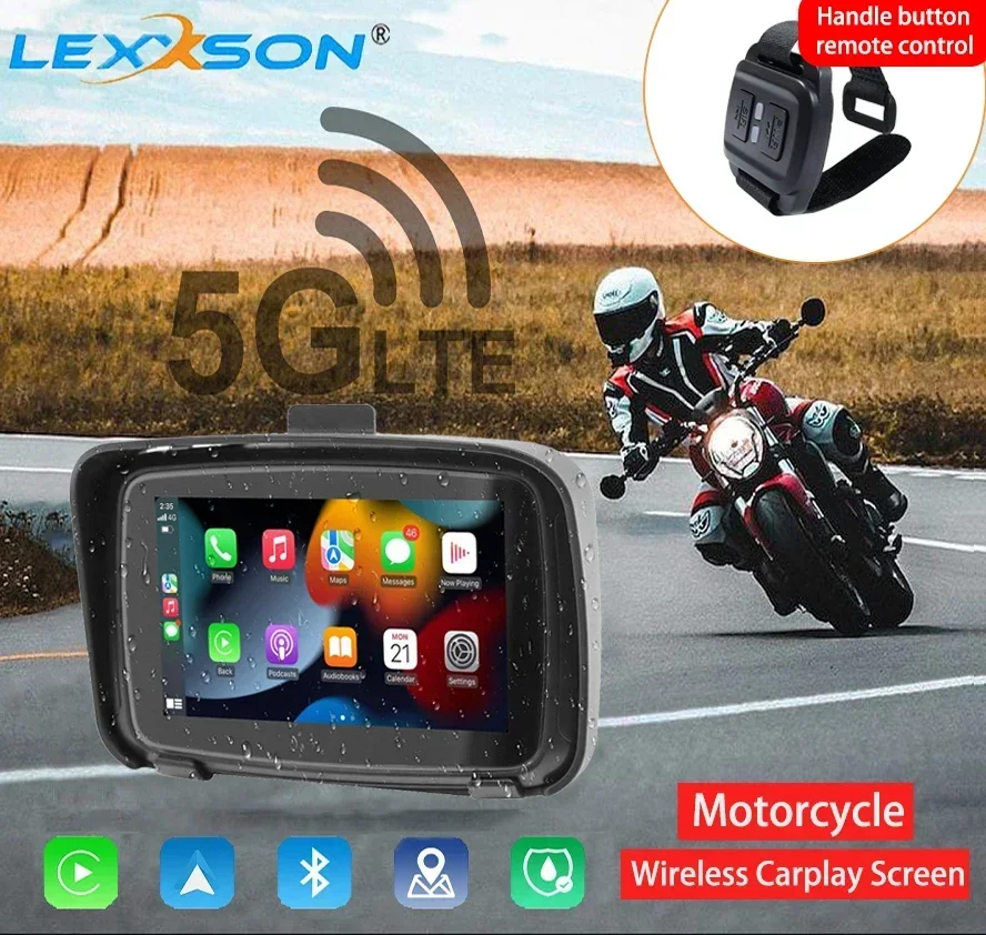 

5 Inch Touch Screen Motorcycle Special Navigator GPS IPX7 Waterproof Portable Support Wireless Apple CarPlay Ai Box Android Auto