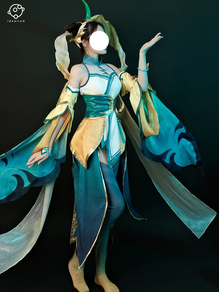 أزياء كوسبلاي أنيمي سوراكا من L O L Immortal Journey Soraka التأثيرية أزياء الهالوين للنساء فستان نسائي