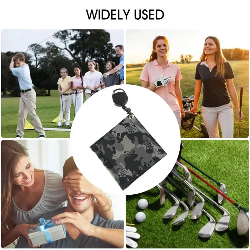 Toalla de bolsa de Golf duradera de doble cara, toallas de Golf de algodón con Clip, limpiador de palos de Golf, accesorios de Golf prácticos para